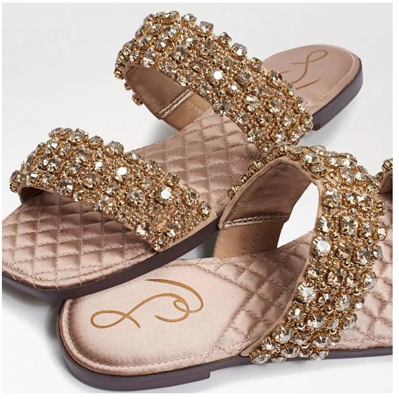 ▪️NIB Sam Edelman Ezel Embellished Two Strap Slide Sandal - Picture 3 of 10